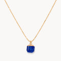 Lapislazuli Halskette Gold mit kleinem geometrischem Anhänger