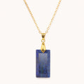 Lapislazuli Halskette Gold mit rechteckigem Steinanhänger