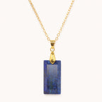 Lapislazuli Halskette Gold mit rechteckigem Steinanhänger