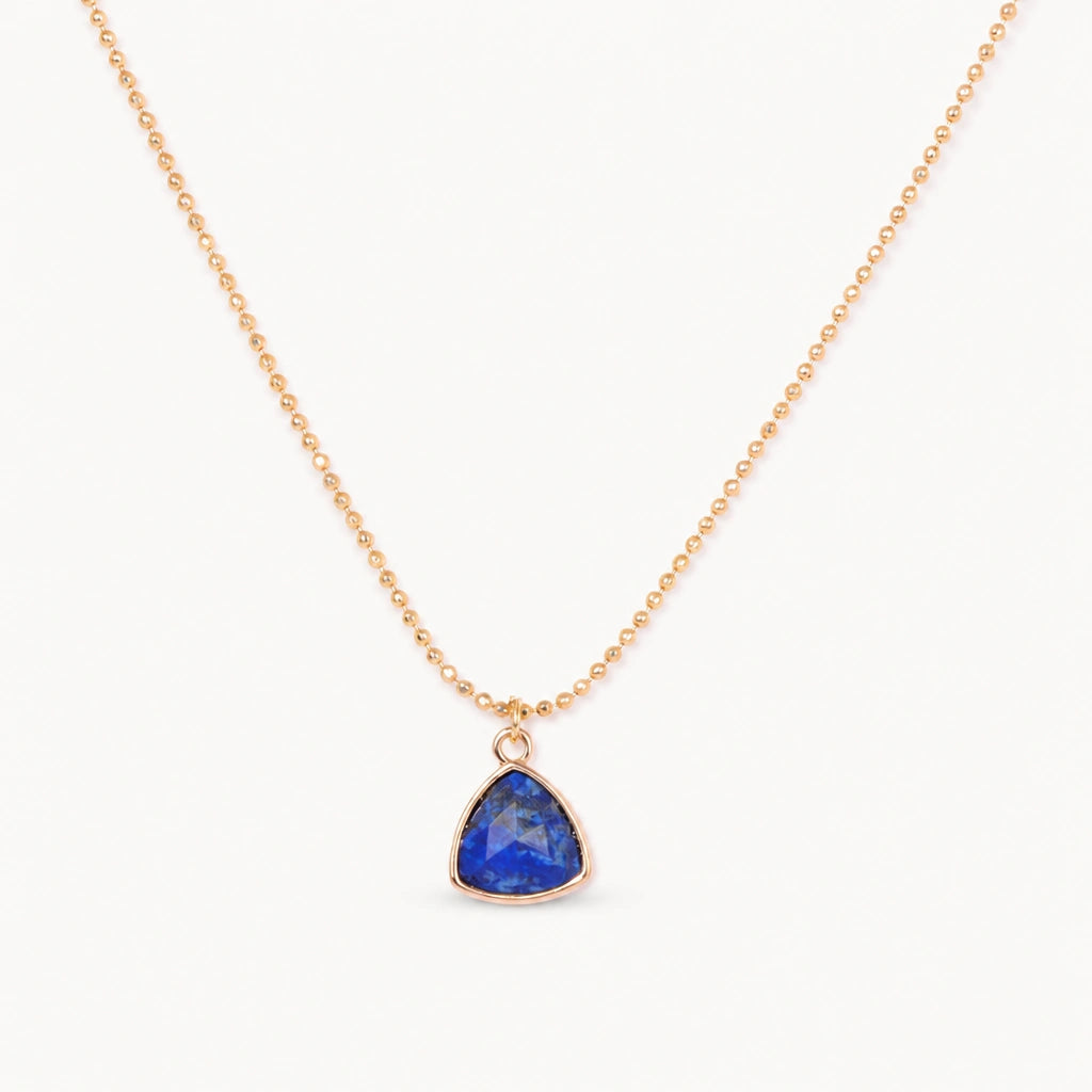 Lapislazuli Kette Gold mit kleinem dreieckigem Anhänger