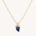 Lapislazuli Kette Gold mit spitz zulaufendem Edelstein Anhänger