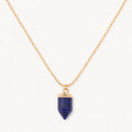 Lapislazuli Anhänger Gold in Kristallspitzenform an feiner Kette