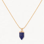 Lapislazuli Anhänger Gold in Kristallspitzenform an feiner Kette