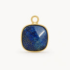 Lapislazuli Anhänger Gold mit facettiertem quadratischem Stein