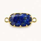 Lapislazuli Anhänger Gold mit rechteckigem Stein und Krappenfassung