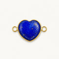 Lapislazuli Herz Anhänger Gold mit zwei seitlichen Ösen