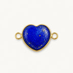 Lapislazuli Herz Anhänger Gold mit zwei seitlichen Ösen