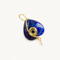 Lapislazuli Herz Anhänger mit goldfarbener Spirale aus Draht
