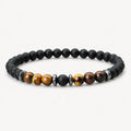 Onyx Armband mit Tigerauge und 6 mm Perlen