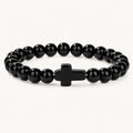Onyx Armband mit schwarzem Kreuz