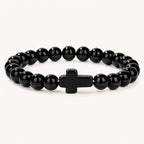 Onyx Armband mit schwarzem Kreuz