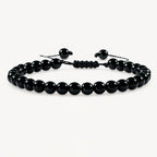 Onyx Armband mit glänzenden Perlen und Schiebeverschluss