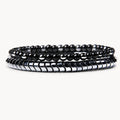 Onyx Armband Set mit Hämatit und glänzenden schwarzen Perlen