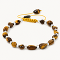 Tigerauge Makramee-Armband mit unregelmäßigen Steinen