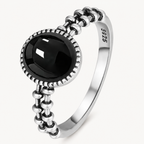Onyx Ring aus 925er Silber mit Kettenschiene