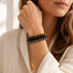 Tigerauge Onyx Hämatit Armband Set
