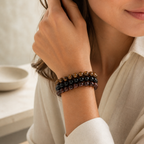 Tigerauge Onyx Armband Set mit rotem Tigerauge