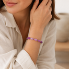 Verstellbares Amethyst Armband mit unregelmäßigen Steinen