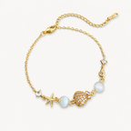 Mondstein Armband mit Muschel und Seestern
