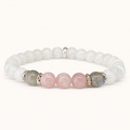 Mondstein Perlenarmband mit Rosenquarz und Labradorit