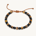 Tigerauge Obsidian Hämatit Armband mit Kordelverschluss