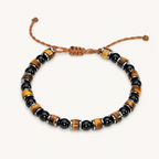 Tigerauge Obsidian Hämatit Armband mit Kordelverschluss