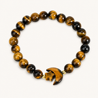 Tigerauge Armband mit Mond- und Sternmotiv