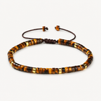 Verstellbares Tigerauge Armband mit Scheibenperlen